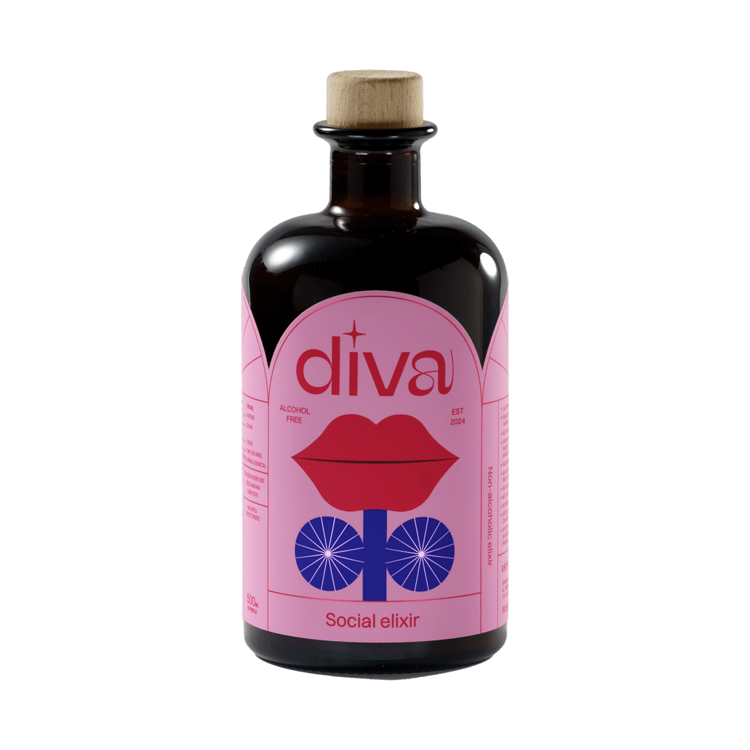 bottle of diva social elixir by shroom 